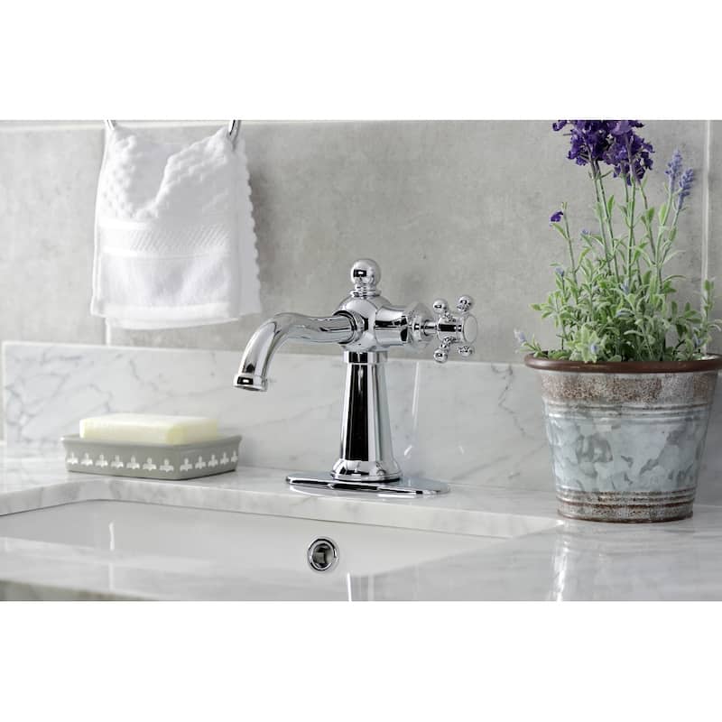 Nautical Single-Handle Bathroom Faucet with Push Pop-Up