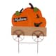 Glitzhome Metal Rusty Yard Stake or Standing Decor or Hanging Decor (3 Functions) - Pumpkin Cart