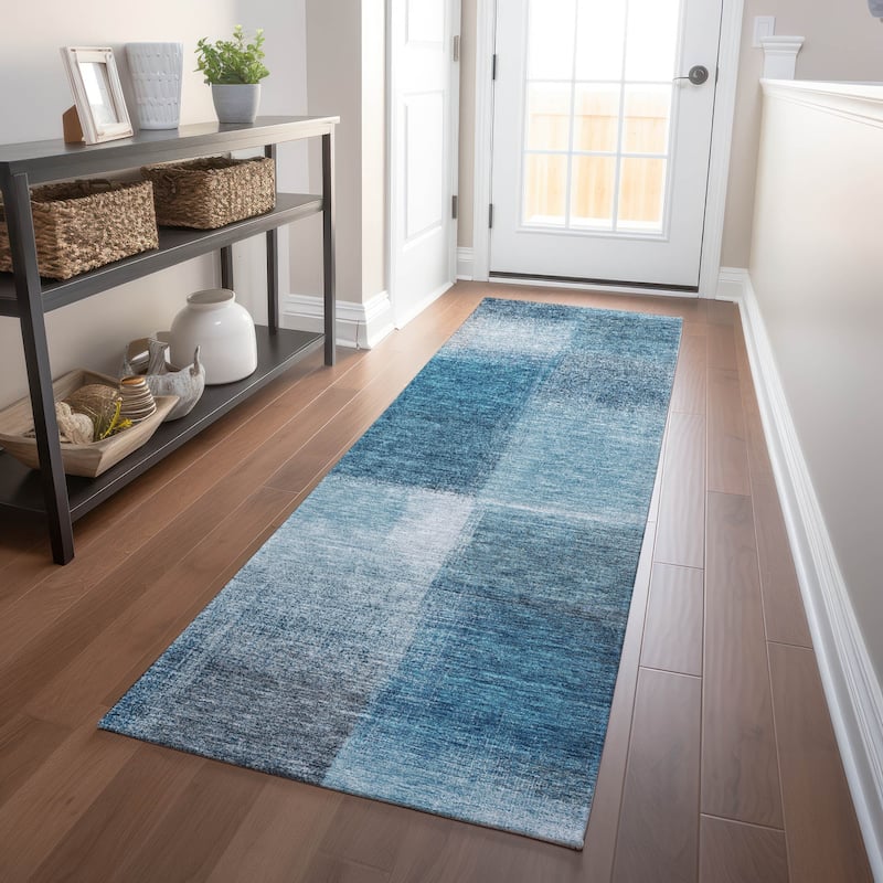 Premium Washable Super Soft Solid Ombre Mayfield Rug - Denim - 2' 3" x 7' 6" - Runner