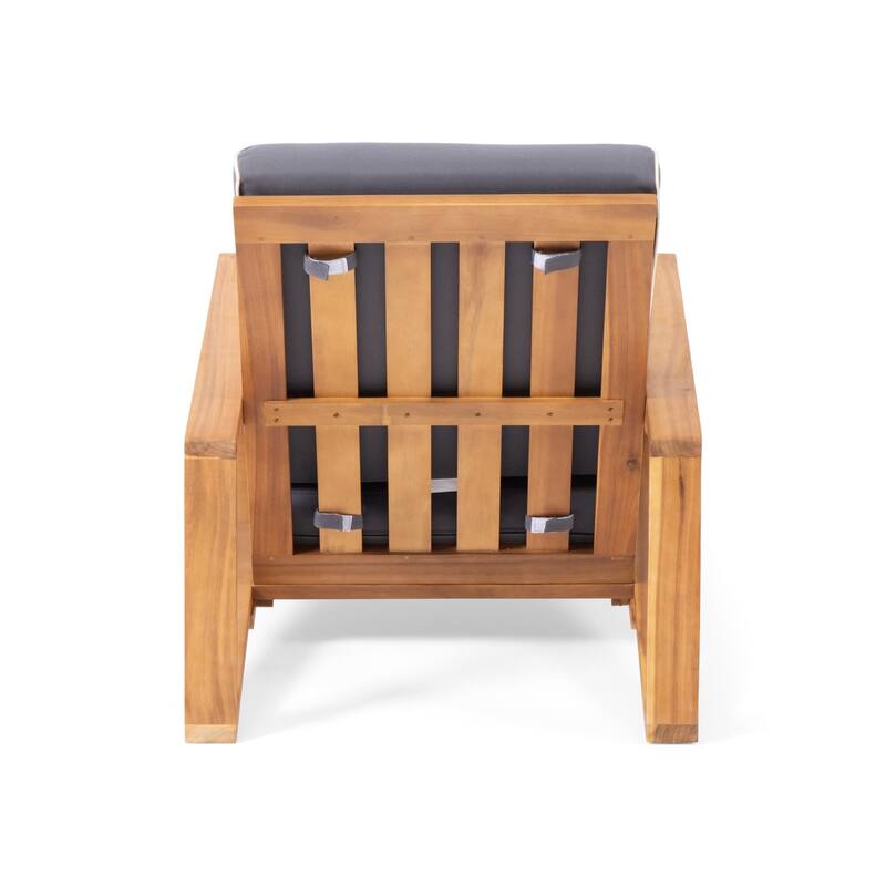 Outdoor Acacia Wood Adirondack Design Club Armchair with Thick Cushion