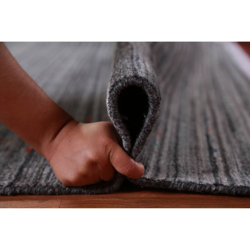 Hand Knotted Oriental 100% Wool Carpet Tribal Tribal Greys & Charcoal Gabbeh Area Rug - 10' 1'' X 8' 3''