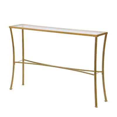 Carolina Living Palin Glass Top Console Table - Antique Gold