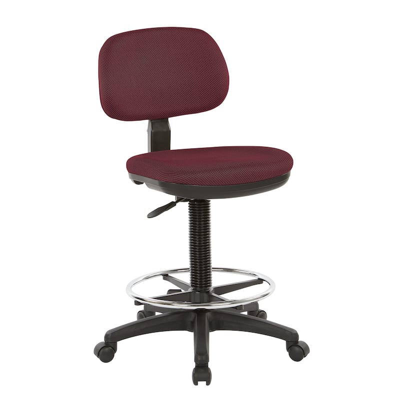 Sculptured Seat and Back Drafting Chair - diamond wine
