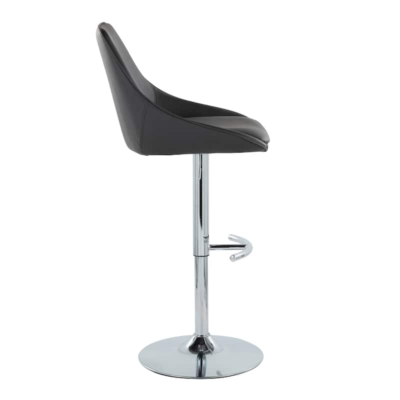 Silver Orchid Alba Adjustable Bar Stool with Rounded T Footrest (Set of 2)