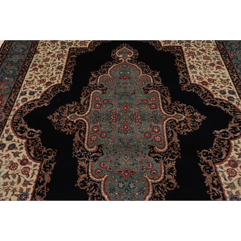 8x10 Hand Knotted Wool Pande Cameron Kerman Persian 300 KPSI Area Rug - 8' x 10'