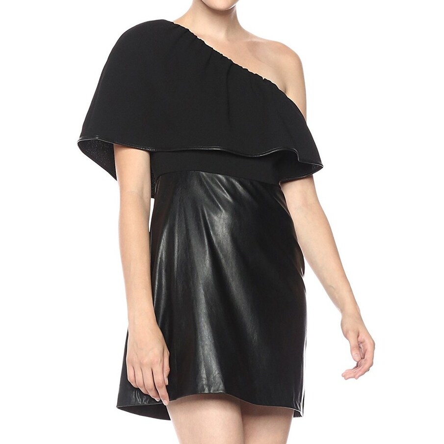 Shop Bcbg Generation Black Womens Size 8 Faux Leather Sheath Dress Overstock 27044289 Power dressing long vests bcbg dresses black faux leather jumpsuit clothes for women chic leather outfits faux leather drape front long vest. overstock com