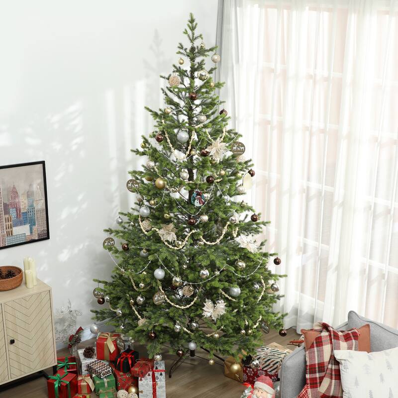 9 ft Pre Lit Cedar Artificial Christmas Tree with 4306 Tips and 310 LED Lights 11 Lighting Modes for Indoor Holiday Decoration