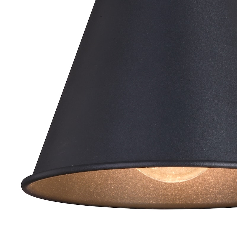 Smith 1-Light Modern Contemporary Indoor-Outdoor Wall Sconce with Metal Cone Shade, Dark Sky Compliant