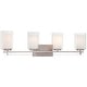 preview thumbnail 1 of 5, Parsons Studio Brushed Nickel 4 Light Bath Bar By Minka Lavery