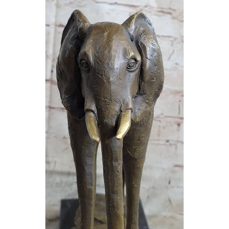 Hot Cast Bronze Metal Imitative Elephant Sculpture Statue Figure After Salvador Dali On Marble Base