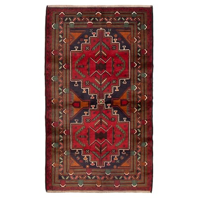 Teimani Red Rug 3'10" x 6'7" - 3'10 x 6'7