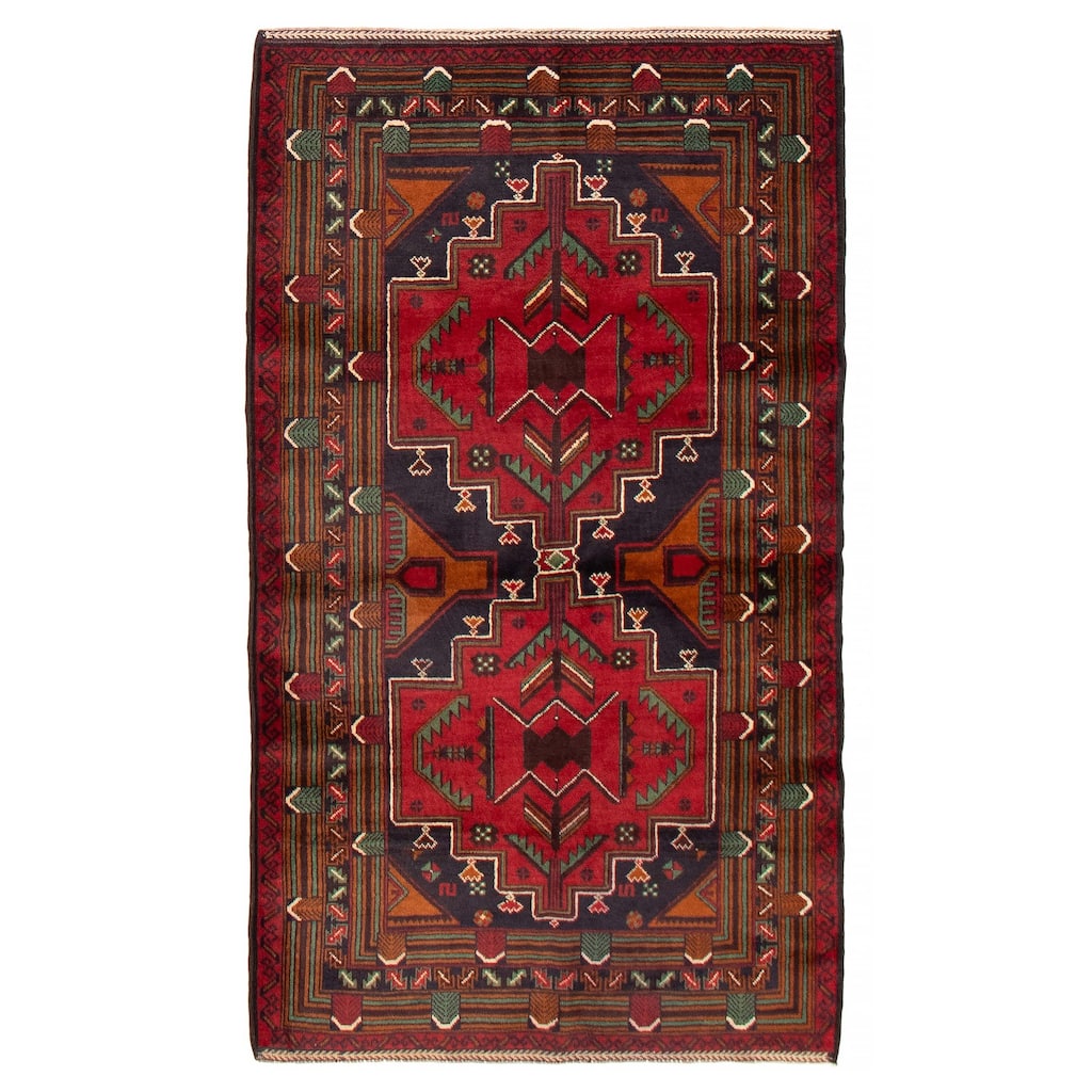 Teimani Red Rug 3'10" x 6'7" - 3'10 x 6'7