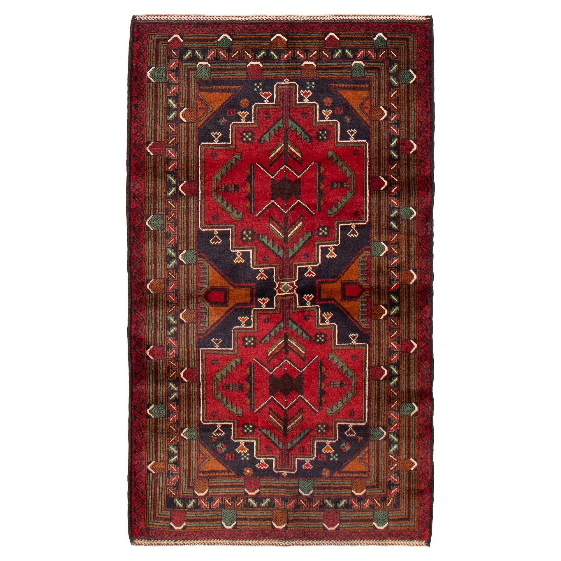 Teimani Red Rug 3'10" x 6'7" - 3'10 x 6'7