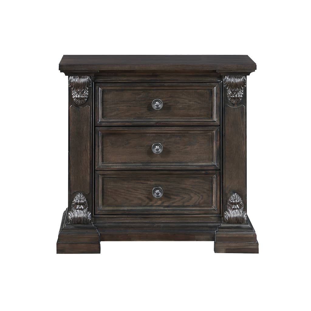 3-Drawers Nightstand Traditional Vintage 1pc