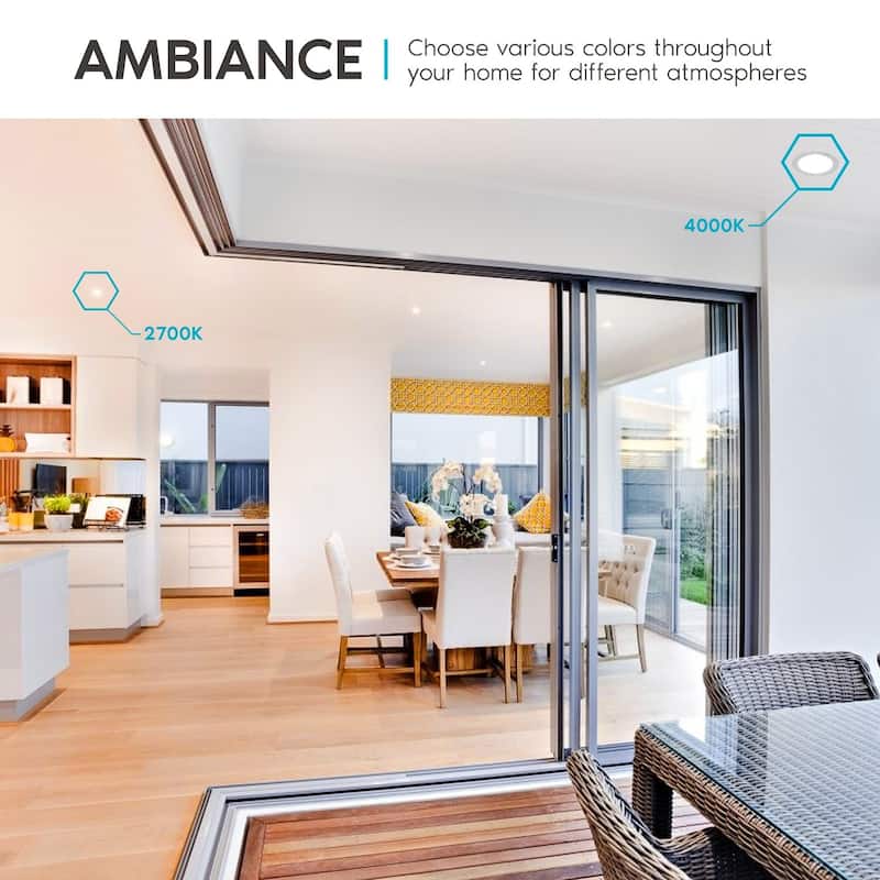 Luxrite 5/6" LED Recessed Lights, Color Selectable 2700K | 3000K | 3500K | 4000K | 5000K, Dimmable, 1100 Lumens, 6-Pack