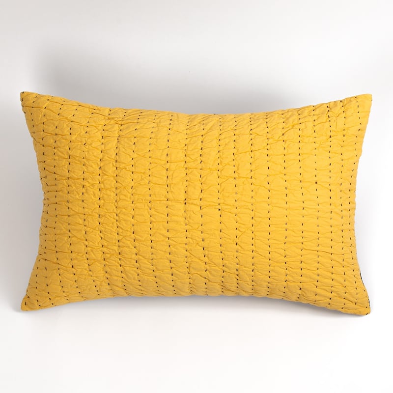 Twain Sham, Brick/Charcoal, Euro - Golden Yellow - King Sham
