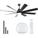 preview thumbnail 2 of 60, 48in/52in/66in/72in/84in Industrial Matte Black Large Windmill Ceiling Fan with Light and Remote