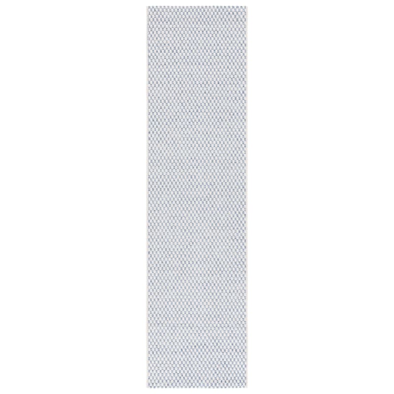 SAFAVIEH Sisal All-Weather Zhanat Transitional Indoor/Outdoor Rug - 2'2" x 8' Runner - Blue/Ivory