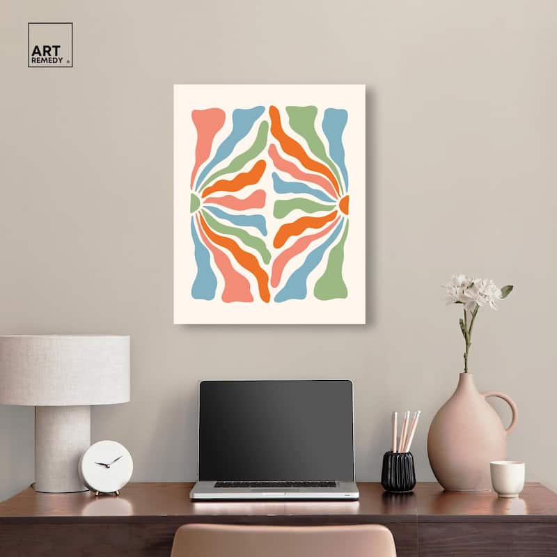 Abstract Floral Streamers Canvas by Art Remedy, Gallery Wrapped