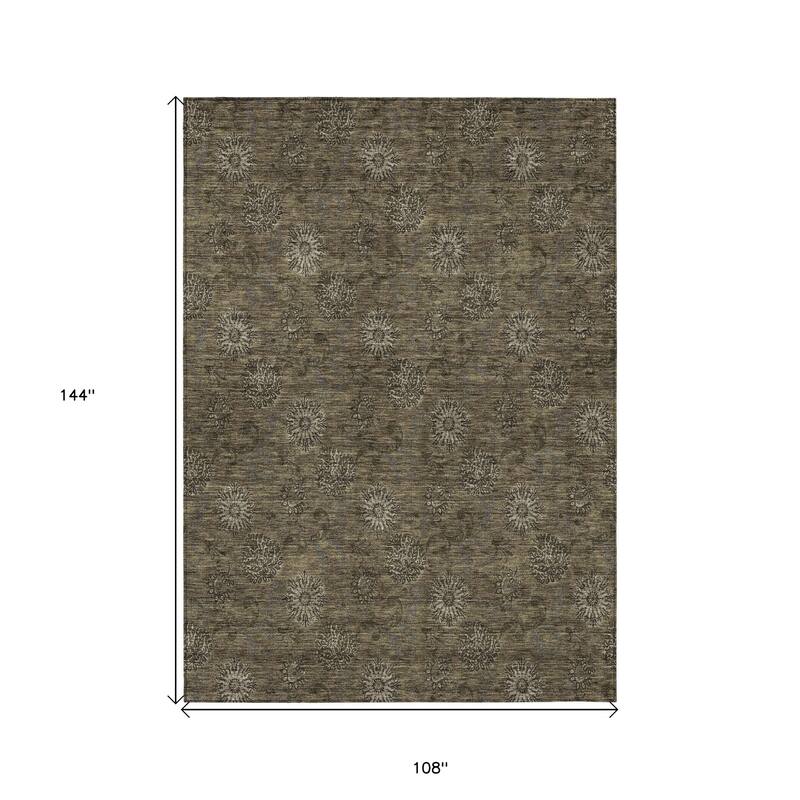 HomeRoots Floral Transitional Rectangle Outdoor Rug