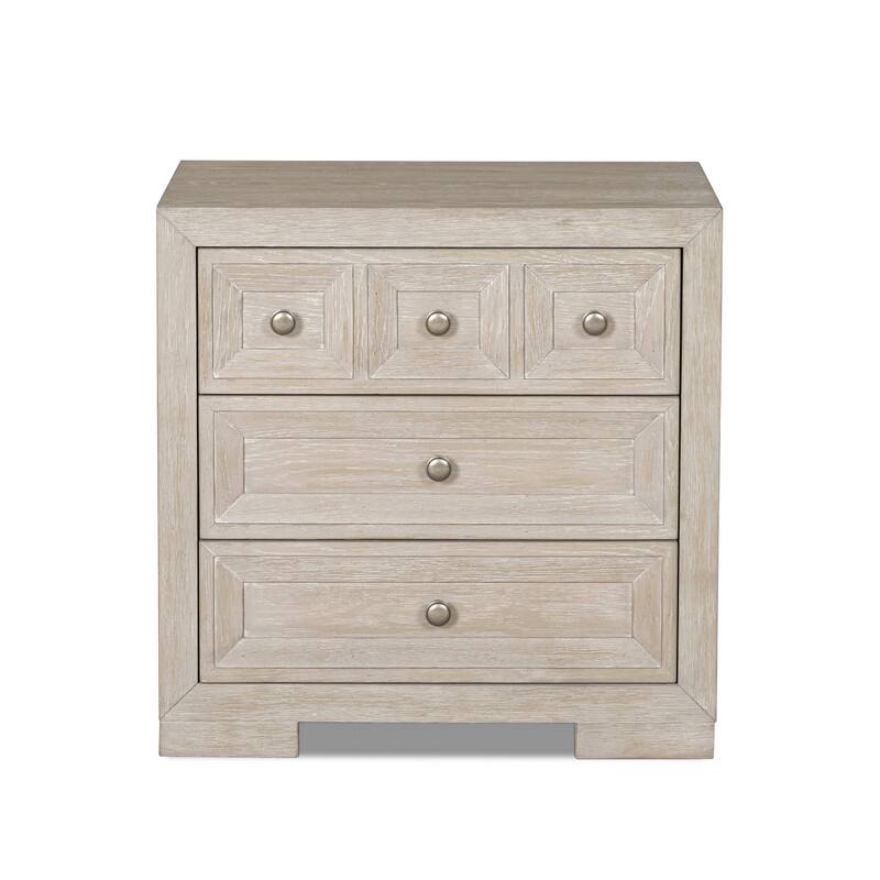 Furniture of America Durem Modern Classic 4-Piece Solid Wood Tawny Panel Bed with Desk and 2 Nightstand Set