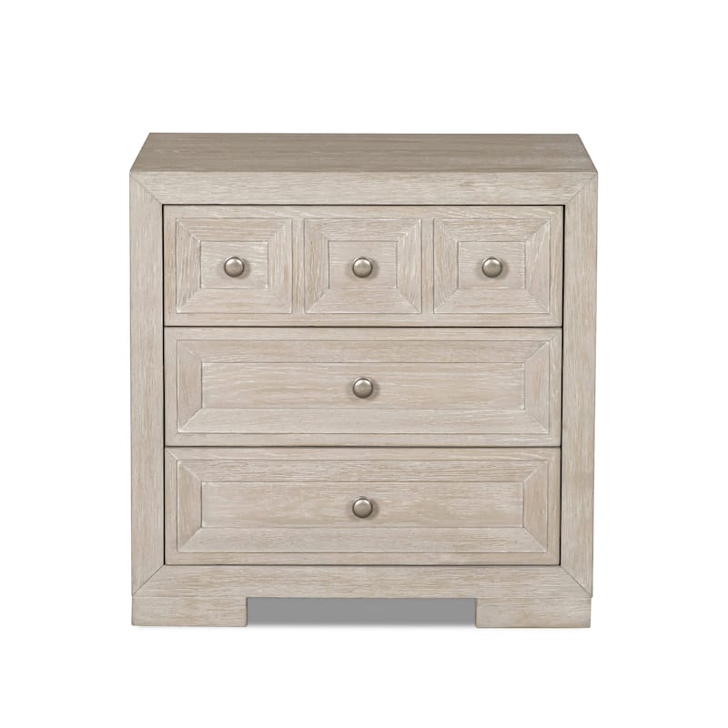 Furniture of America Durem Modern Classic Wood 3-Drawer Nightstand with USB Ports