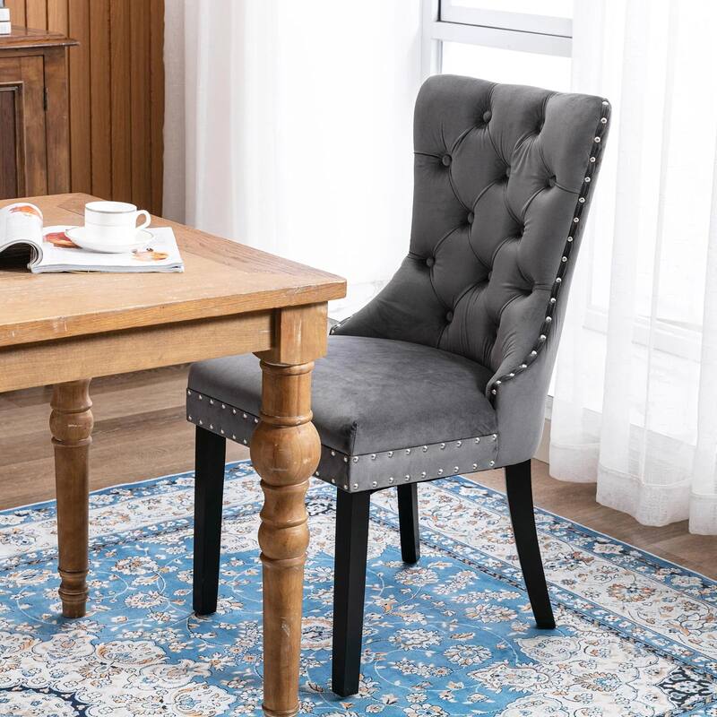 Velvet Dining Chairs Set of 2, Accent Diner Chairs Upholstered Fabric Living Room Chairs Side Chair Stylish Kitchen Chairs