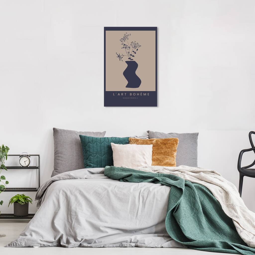 Wynwood Studio Canvas Floral and Botanical L Art Boheme Poster II Black and Tan Modern & Contemporary Wall Art Canvas Print