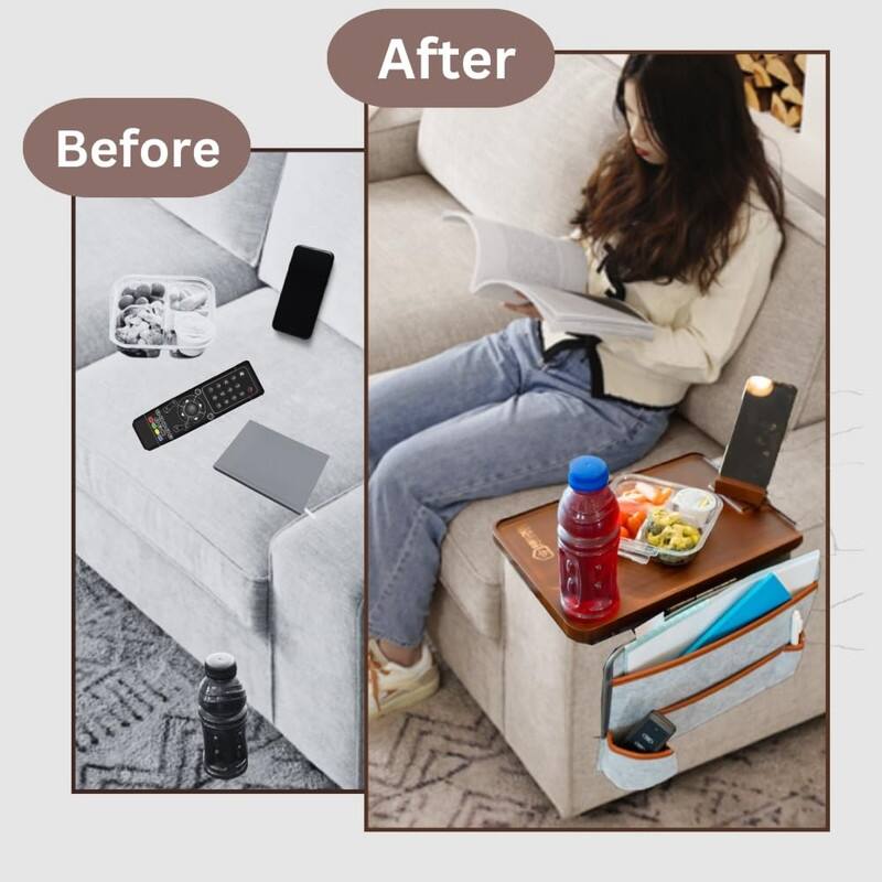 Bamboo Couch Arm Table - 35"D x 24"W x1"H
