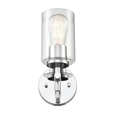 929 Lighting 1 Light bathroom Wall Sconce with clear Glass Shade