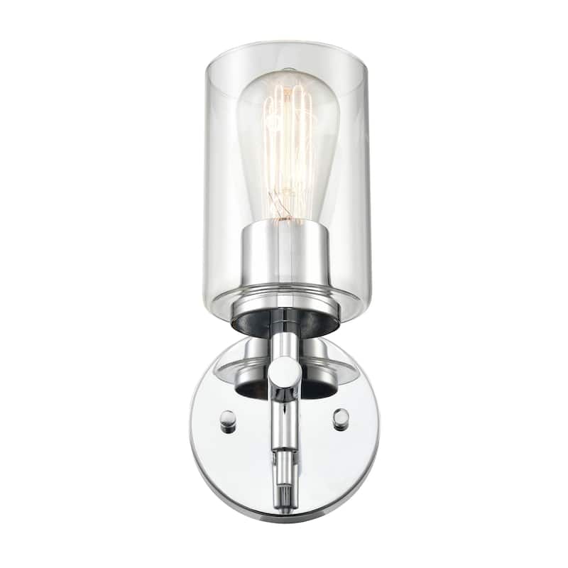 929 Lighting 1 Light bathroom Wall Sconce with clear Glass Shade - On ...