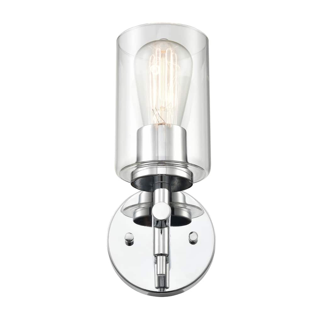 929 Lighting 1 Light bathroom Wall Sconce with clear Glass Shade