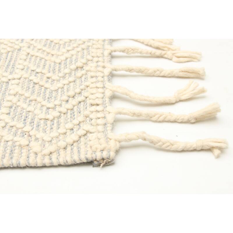 ECARPETGALLERY Braid weave Sienna Cream Wool Rug - 5'1 x 7'10