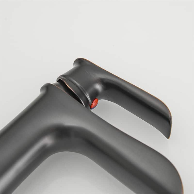 Single Handle Waterfall Bathroom Faucet with Drain Assembly Brass 1 Hole Modern Bathroom Sink Vanity Taps with Deck Plate