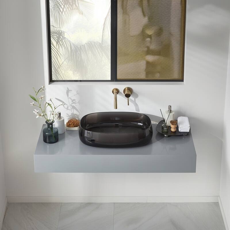 Modern Translucent Bathroom Sink with Durable Resin Construction and Stylish Design