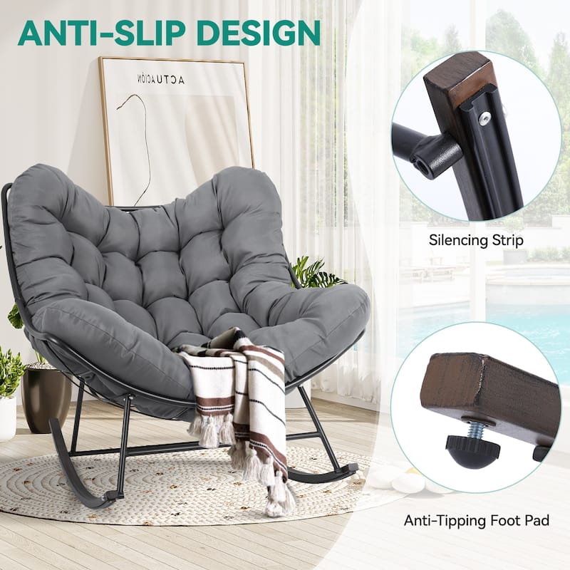 Moasis Outdoor Rocking Chair with Cushion