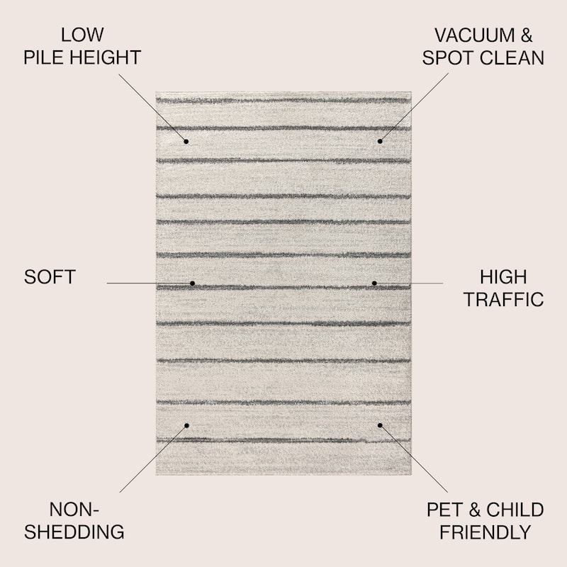 JONATHAN Y Alia Minimalist Stripe Area Rug