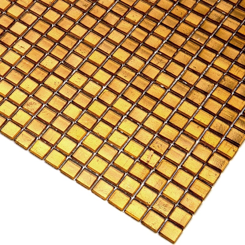 Apollo tile 12" x 12" Skosh Glossy Goldenrod Brown Glass Tile (18.69 sq ft/case) - 20 Pack