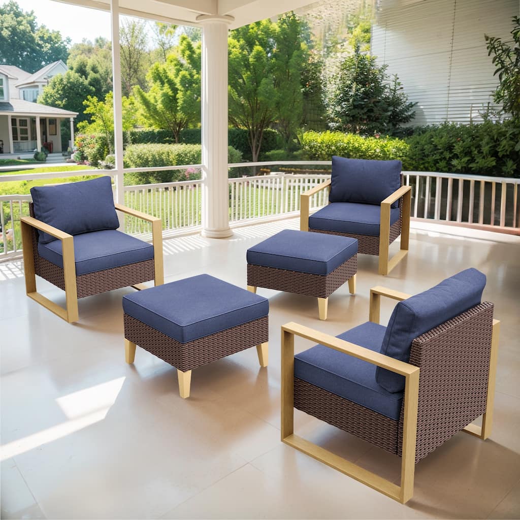 Gymojoy Outdoor Patio Chair with Ottoman
