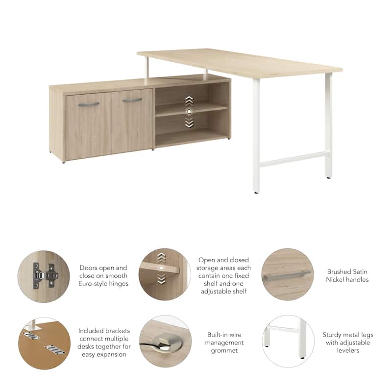 Bush Business Furniture Hustle 72W Computer Desk with Storage Cabinet