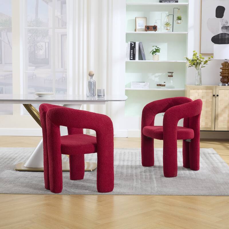 Contemporary Designed Fabric Upholstered Accent/Dining Chair /Barrel Side Chairs Kitchen Armchair set of 2