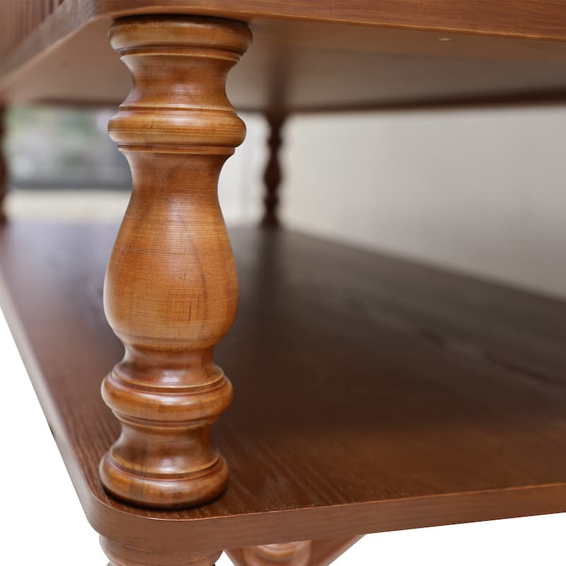 Roomfitters 47" Lift Top Coffee Table, Solid Wood Fluted Center Table with Roman Legs & Hidden Storage