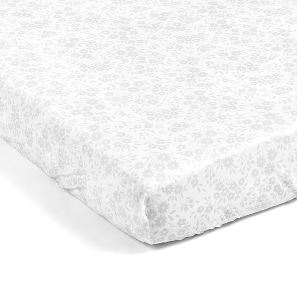 slide 2 of 16, Lush Decor Baby Garden Of Flowers Soft & Plush Fitted Crib Sheet - 52"x 28" x 9" Gray
