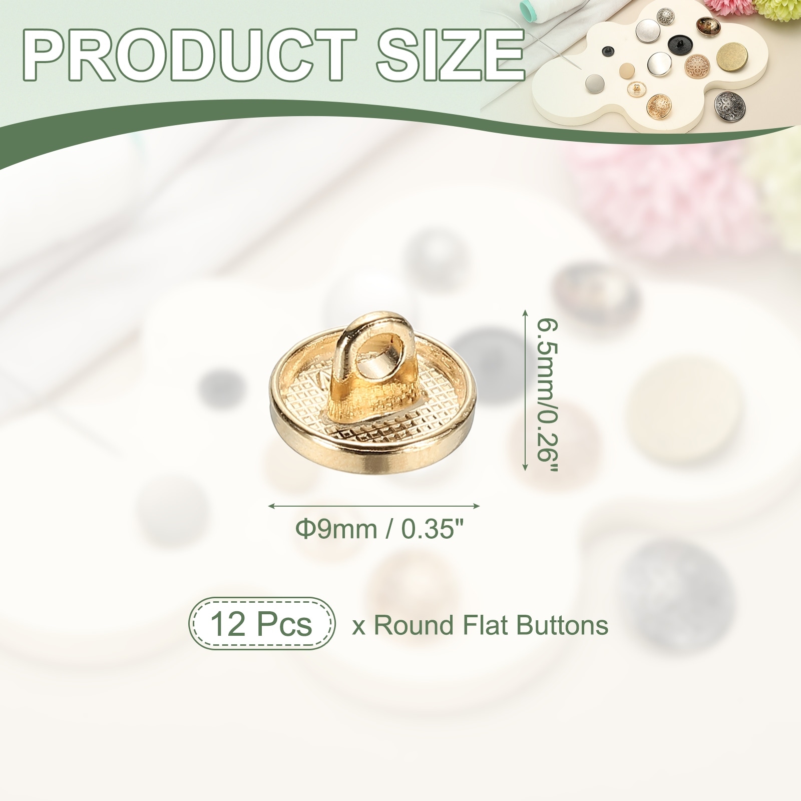 Metal Round Flat Buttons, Alloy Shank Round Shaped Sewing Buttons - Fitting for (Men - Women - Coat)