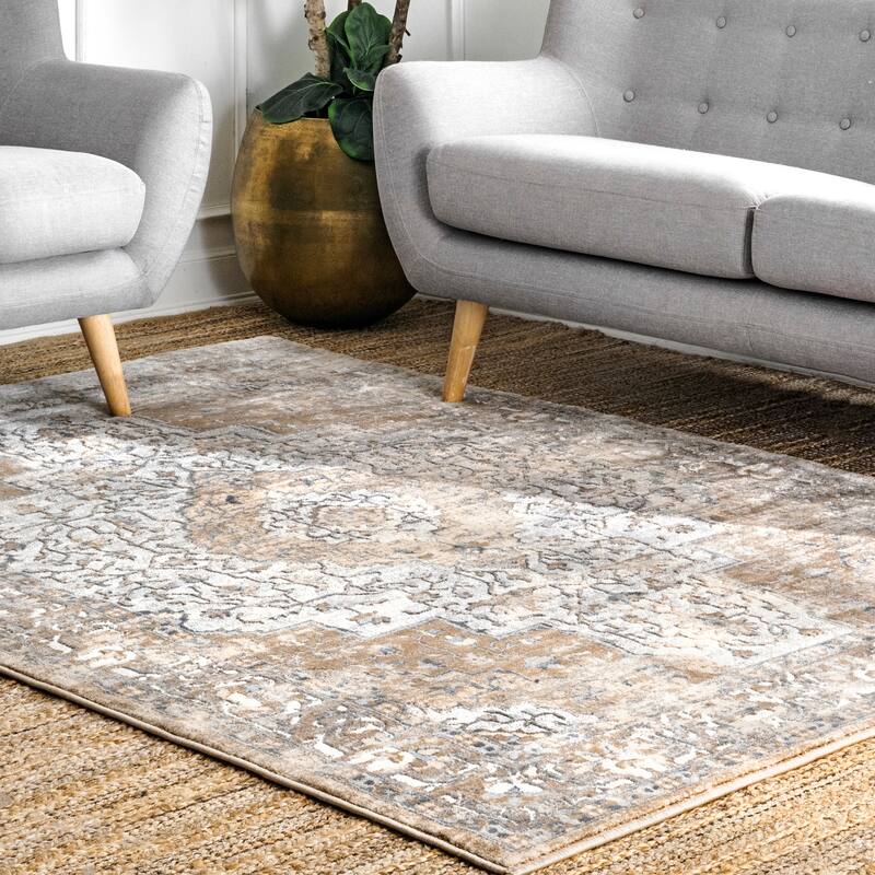 Nuloom Vintage Medallion Thea Area Rug - 5' x 8' - Beige