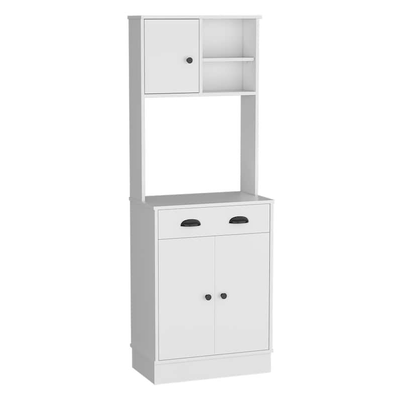 TUHOME Albany Kitchen Pantry with 2 Cabinets, 2 Open Shelves, and Drawer - N/A