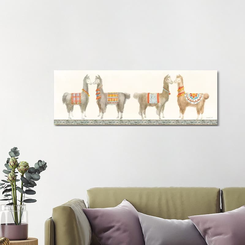 iCanvas "Festive Llama V" by Danhui Nai Canvas Print - 16x48x1.5