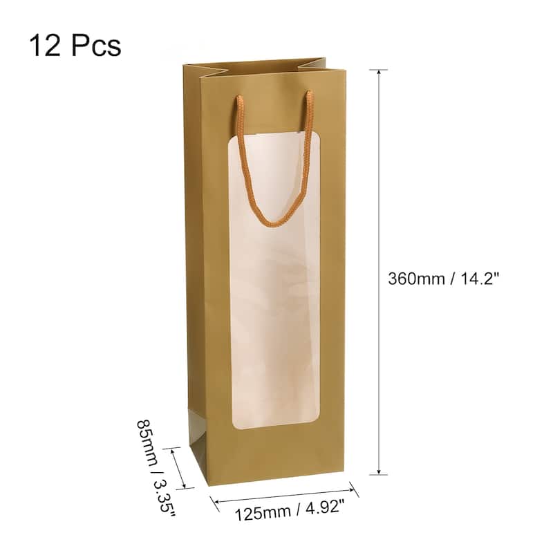 Wine Bags, 12pcs 4.92"x3.35"x14.2" for Wedding Birthday Party Supplies
