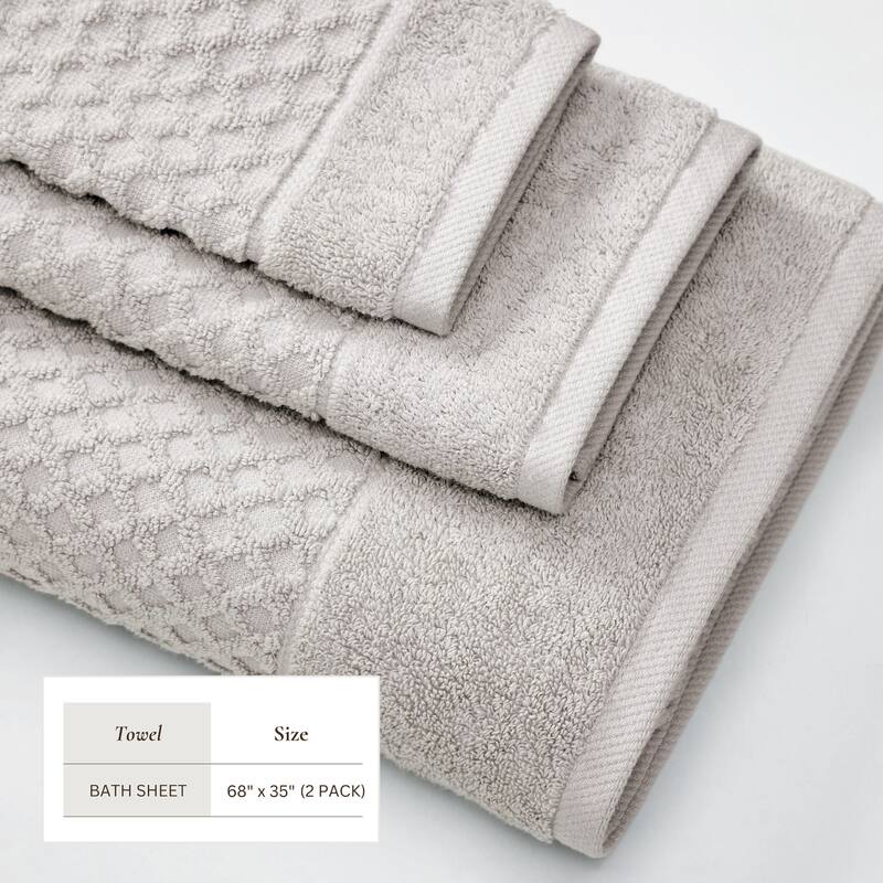 Linery & Co. Cotton Diamond Waffle Texture Bath Towels