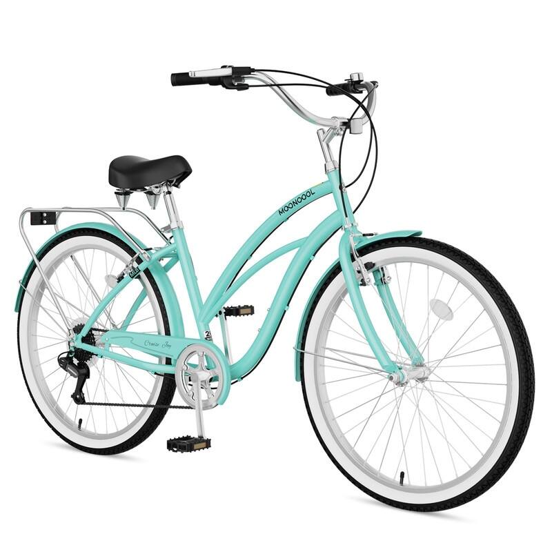 Beach Cruiser Bike for Women and Men, 24/26 Inch 7-Speed Adult Bicycle